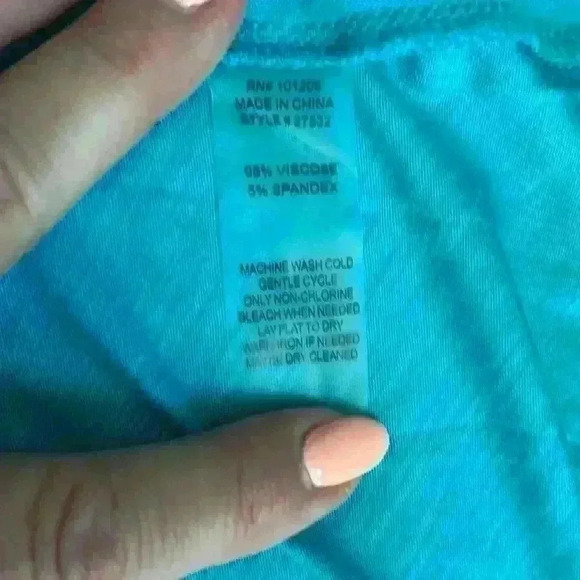 New with tags Soft Surroundings aqua high low tunic L - Picture 5 of 5